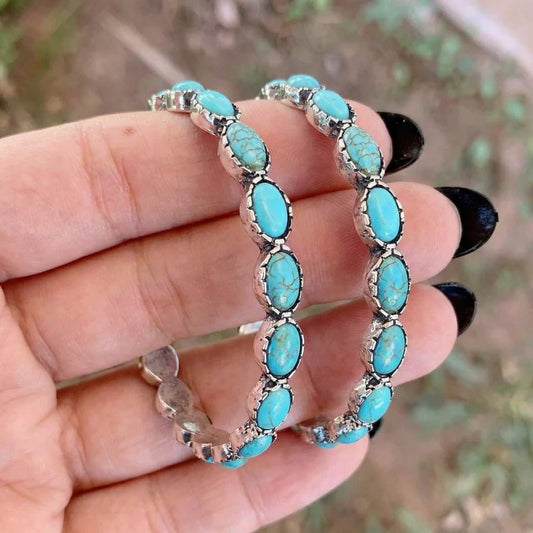 RedHawk Turquoise Hoop Earrings